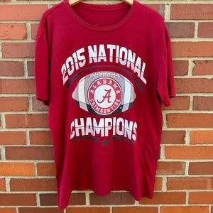 2015 Alabama Crimson Tide National Champions red black and white shirt, L